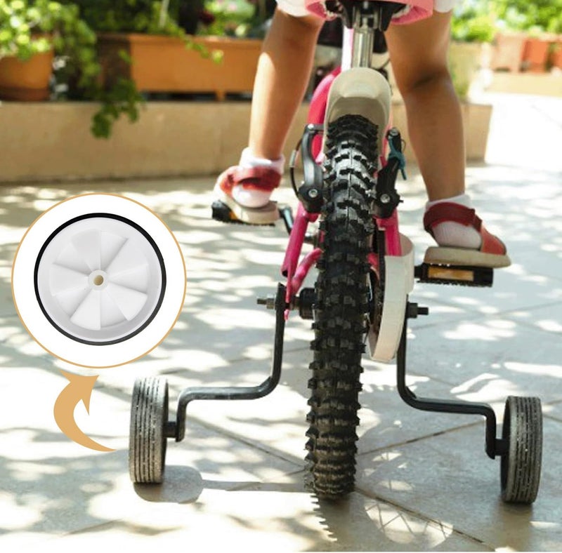 Ragyzity Bicycle Training Wheels for Kids, 1 Pair Bike Assist Wheel Balance Stabilisers Training Tool, Kids Bike Stabiliser Cycling Support Wheel Repair, Balance Stabilisers Training Tool(White) - Image 3